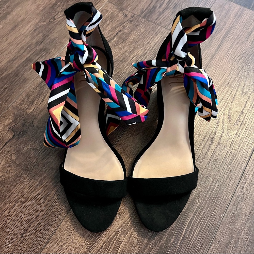 INC International Concepts Womens Kanataf Open Toe MultiColor Black Size 8M